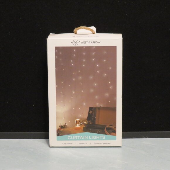 WEST & ARROW 96 LED Curtain Lights in Cool White 14781 - Picture 1 of 2